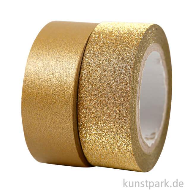 Vivi Gade Motiv-Klebeband Washitape 15 mm - Set mit 2x5 m Gold