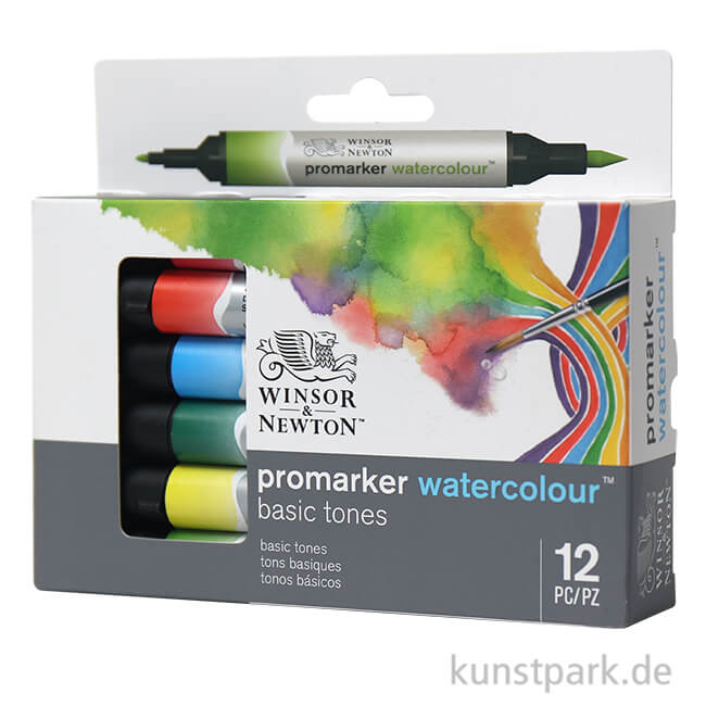 Winsor & Newton ProMarker Watercolour Marker Set Of 12 Basic Tones