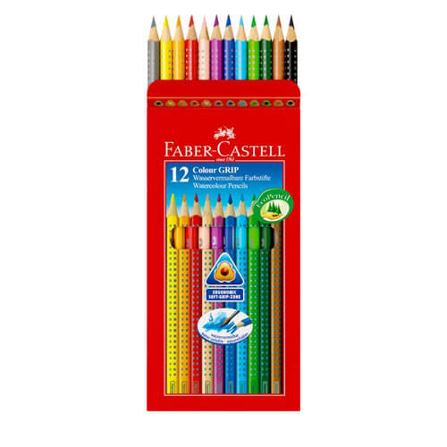 Faber Castell 12er Colour Grip Buntstifte Metalletui Set 