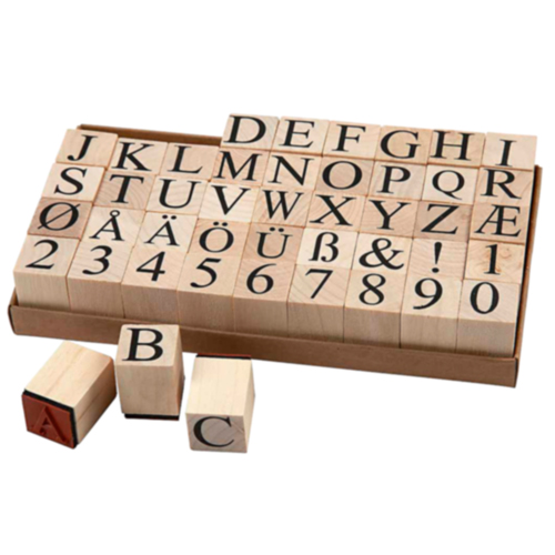 Holzstempel Alphabet Buchstaben ABC Stempel 26 Stk mit Holzgriff Stempelkissen 