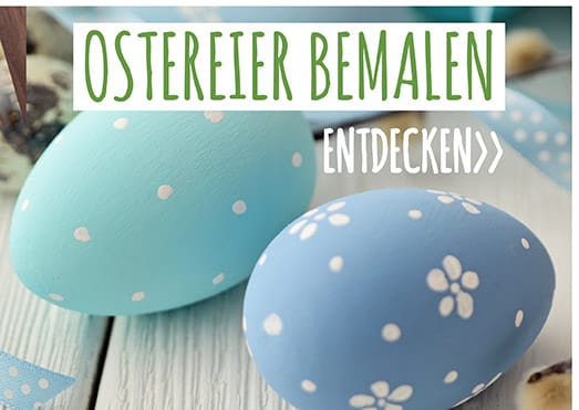 Osterdeko basteln: DIY Ostereier mit Kreidefarbe und Federn